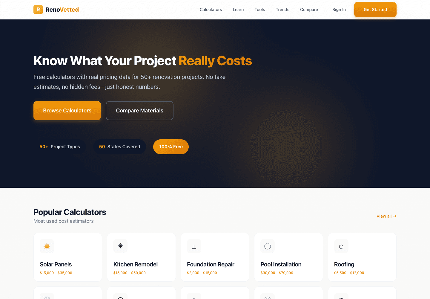 Renovetted home services marketplace interface