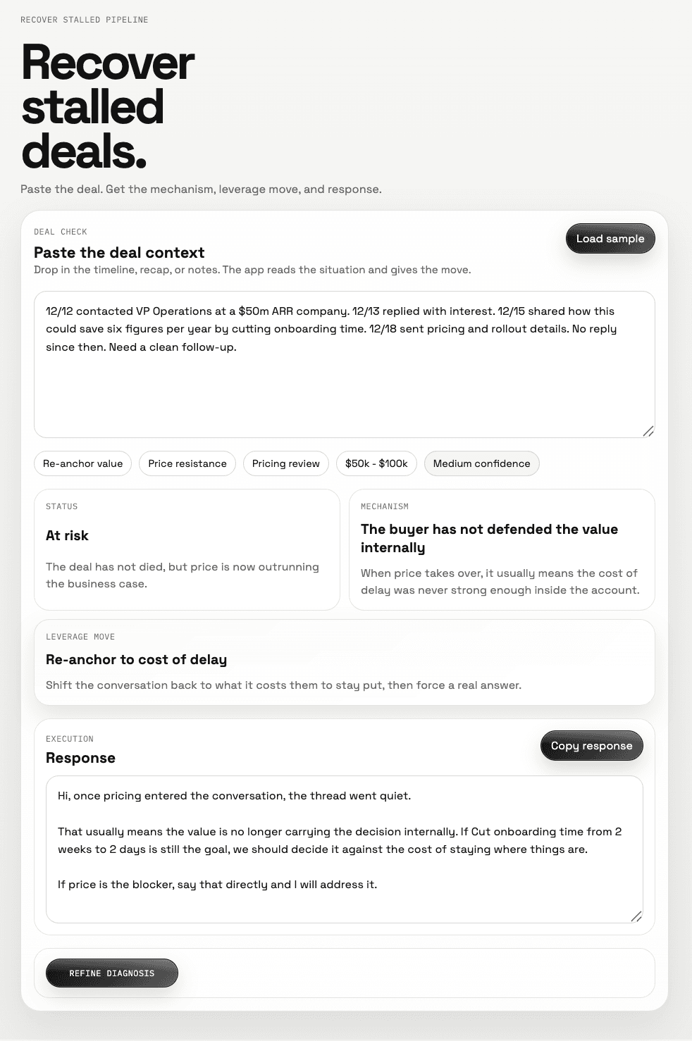 Sales Recovery Engine dormant pipeline workflow